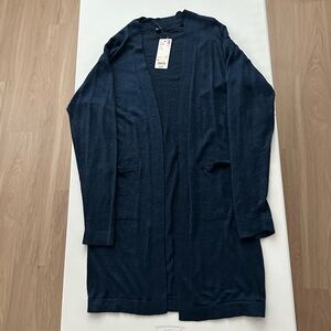 Uniqlo - Long Linen Cardigan - Navy Blue - Size XS (NEW)